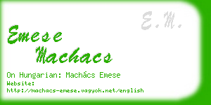 emese machacs business card