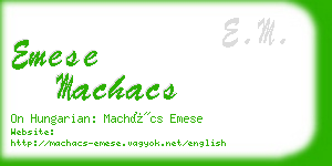 emese machacs business card